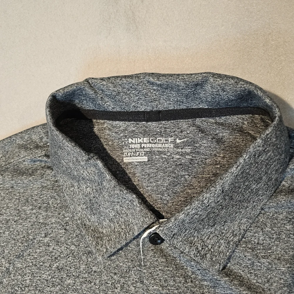 Nike Golf‎ Tour Performance Gray and White Men's Polo Shirt Size XXL